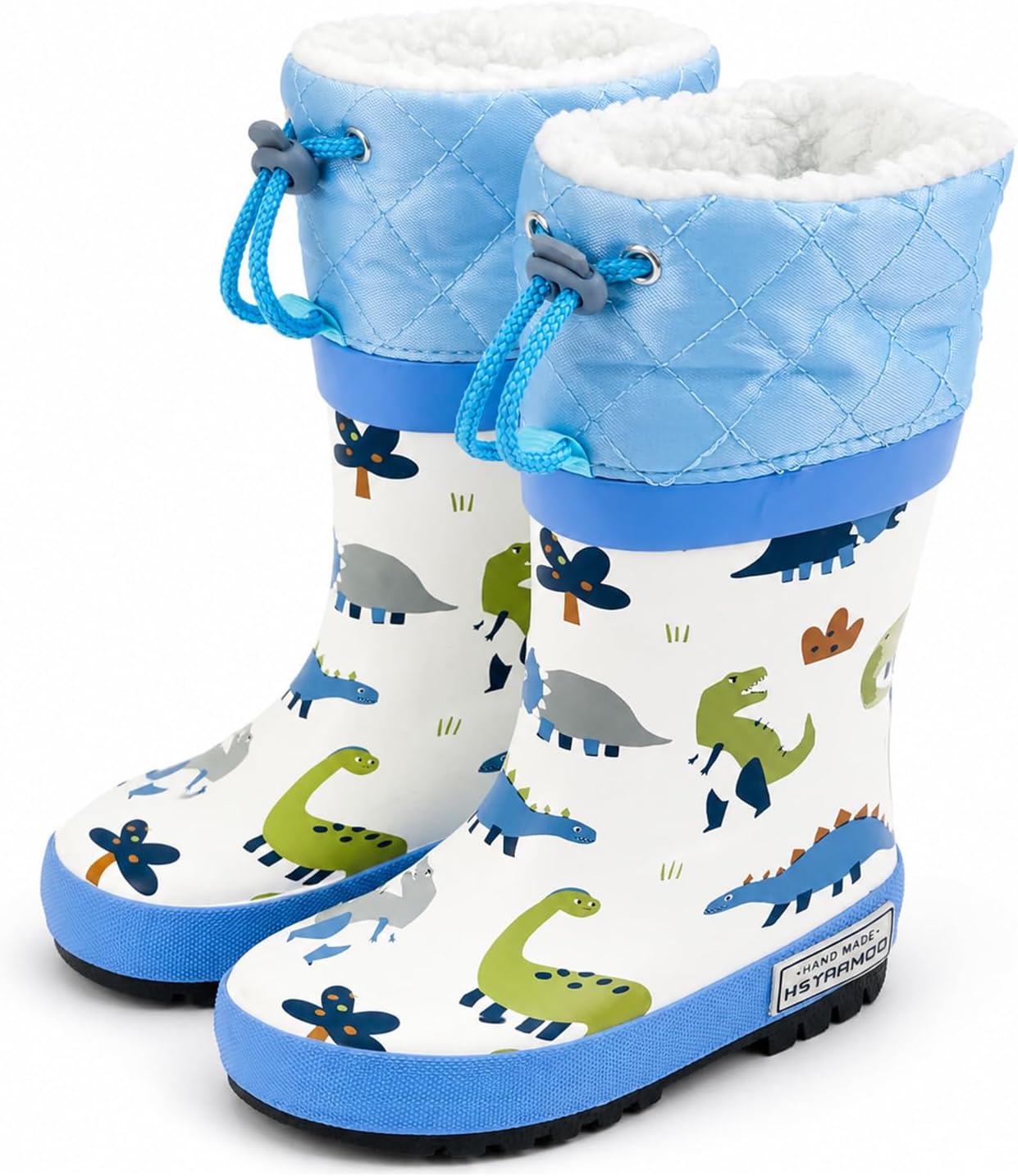 Toddler Rain Boots for Kids Boys & Girls – Waterproof Rubber Boots with Adjustable Drawstring, Non-Slip Lightweight Outdoor Shoes