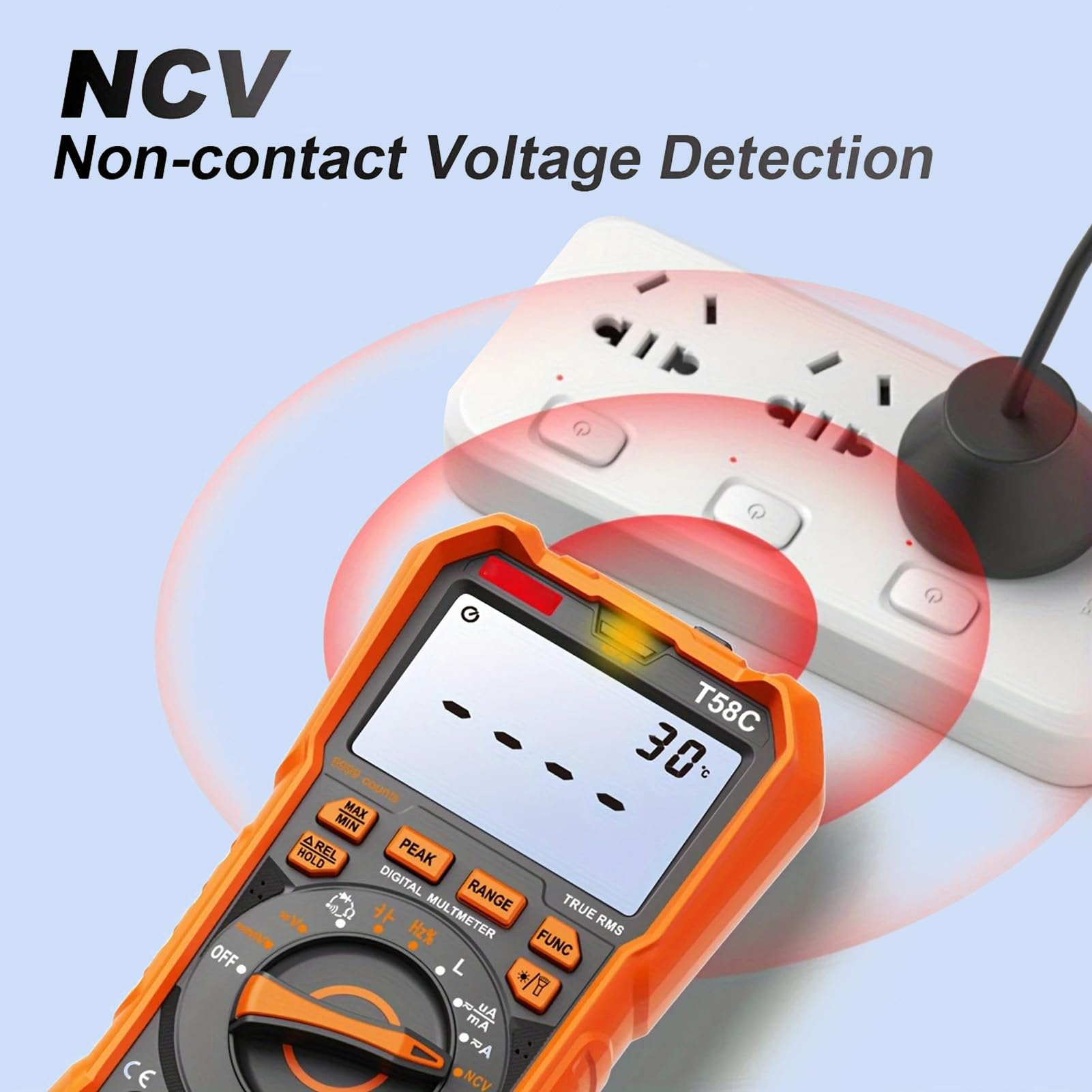 Cyfrowe Multimetr TRM 9999 COUNTS, T58C SMART DC AC Voltmeter Electrical Tester Podświetlenie LED LED LED