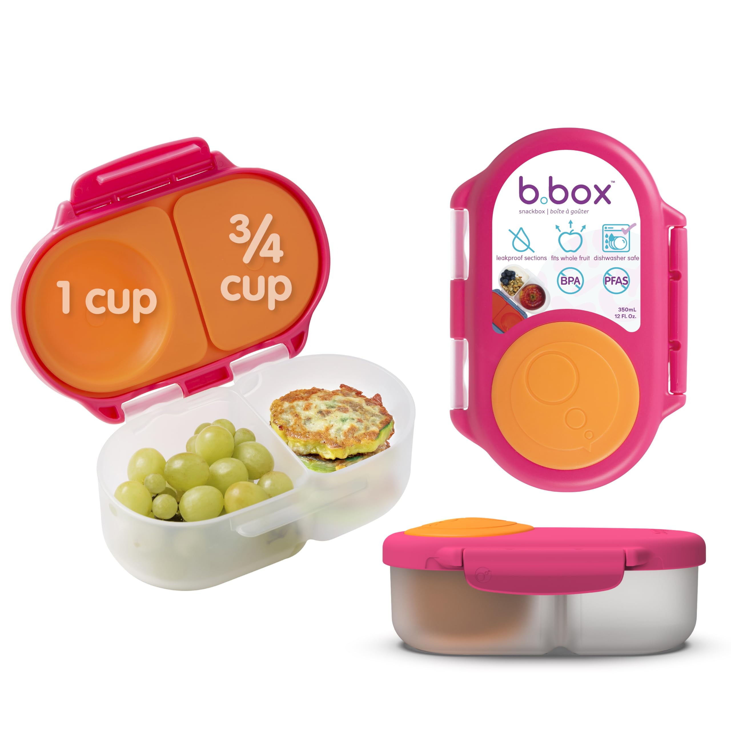 B.Box Snack Box Strawberry Shake Pink Orange