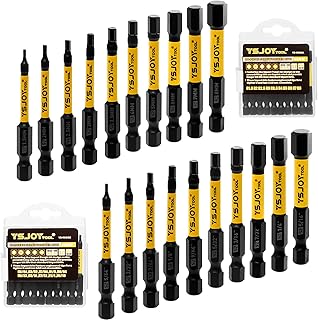 Impact Hex Head Allen Wrench Drill Bit Set, S2 Steel (2-Pack) Metric & SAE, 1/4” Hex-Shank 2.3" Long Hex Allen Power Bit Set, Magnetic Tips Hex Bits Set with Storage Boxes