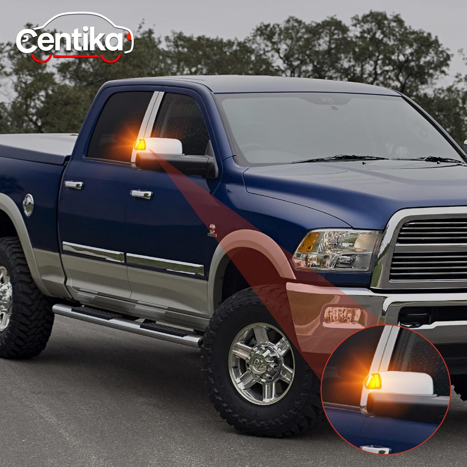 LED Sequential Side Mirror Turn Signal Light Compatible with 2010-2018 Dodge Ram 1500 2500 3500 4500 5500 Towing Mirror Lamps, 2 Pcs(Left Driver and Right Passenger) Smoked Len
