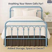 Vista 4 de Falda de cama Cottingon Twin de 12 pulgadas de caída con esquinas divididas, 100% microfibra suave y elegante, volante antipolvo con plataforma