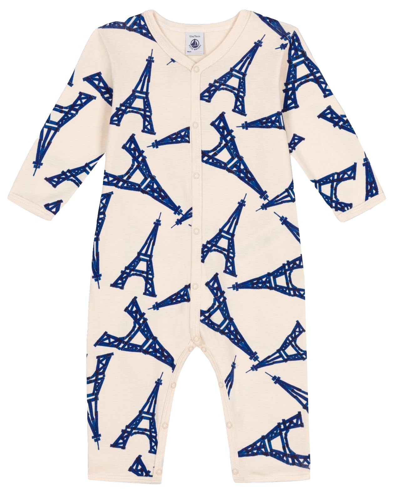 Petit Bateau Pijama de Manga Larga sin pies Unisex bebé