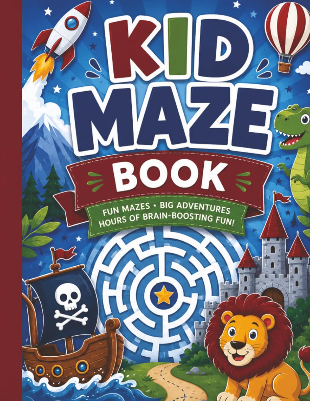 Mazes For Kids: Maze Activity Book for Kids, Large Format, Easy Mazes, 60 Puzzles (Puzzle Books for Kids)