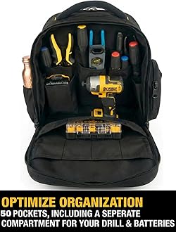 Tool Bag Backpack 50 Pockets Premium Heavy Duty Urban Big CORD Easy to carry Professional Construction Electrician Technician Industrial Multipurpose Storage BACKPACK
