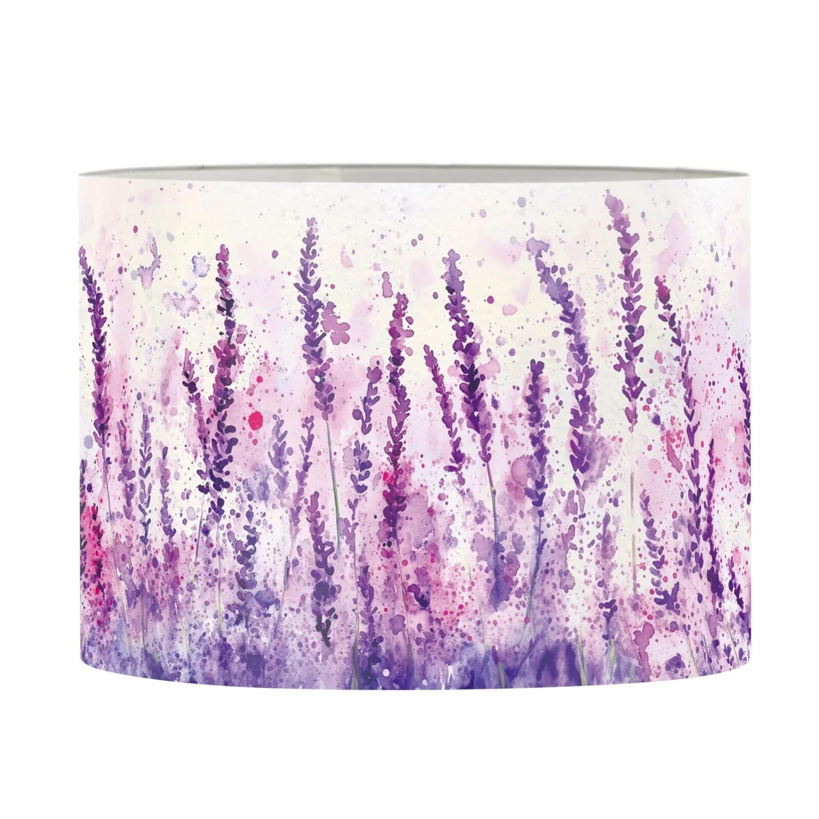FANCOSAN Purple Lavender Lampshade Cover Trendy Drum Lamp Shade for Bedroom Nightstand Study Desk Floor Light Home Decor Replacement M