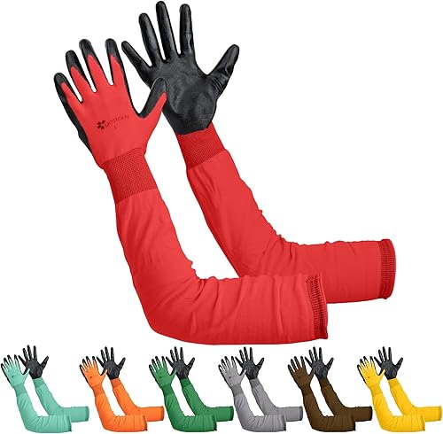 Miniatura 10 de Gastody - Guantes de jardinería de manga larga, multiusos, resistentes para exteriores e interiores, guantes de jardinería a prueba de espinas