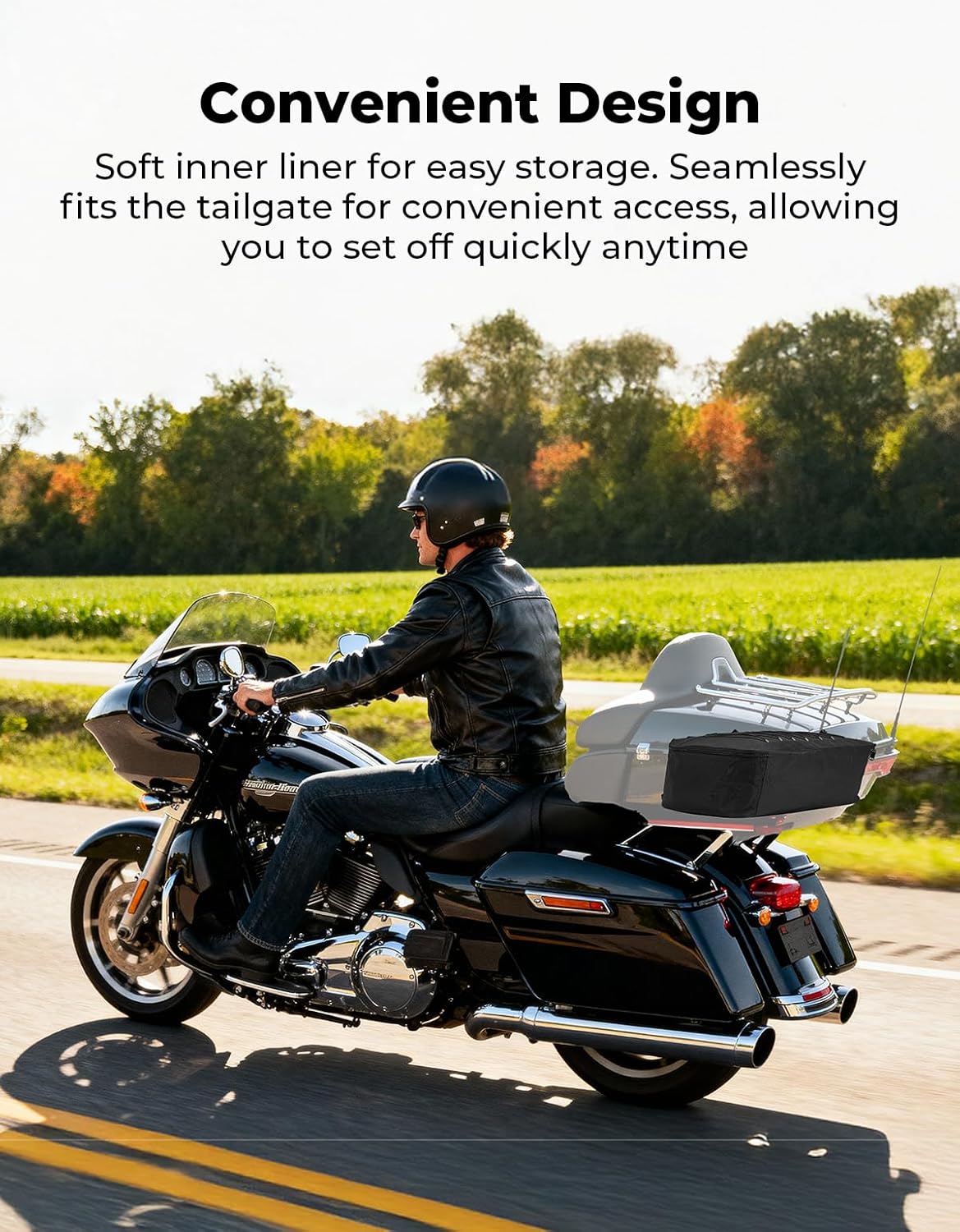 KEMIMOTO Trunk Organizer installed in a motorcycle trunk