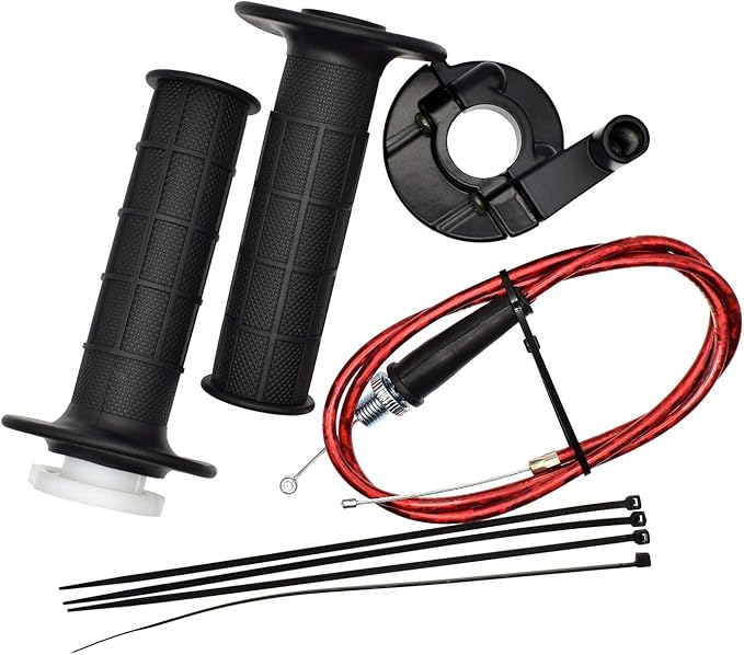 Twist Throttle Cable Handle Grips and 39" Cable Set for 7/8