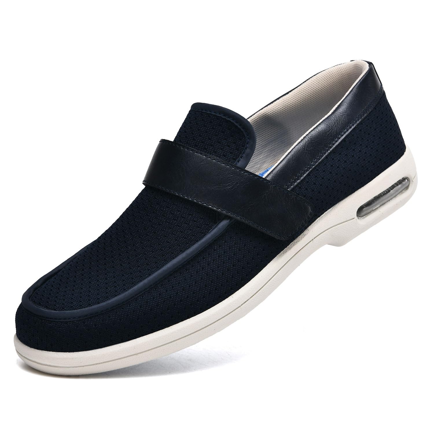 POFH Calzado Ancho Especial Hombre Zapatillas Pie Diabetico Verano Hombre Calzado Cómodo con Velcro Zapatillas Especial para Caminar