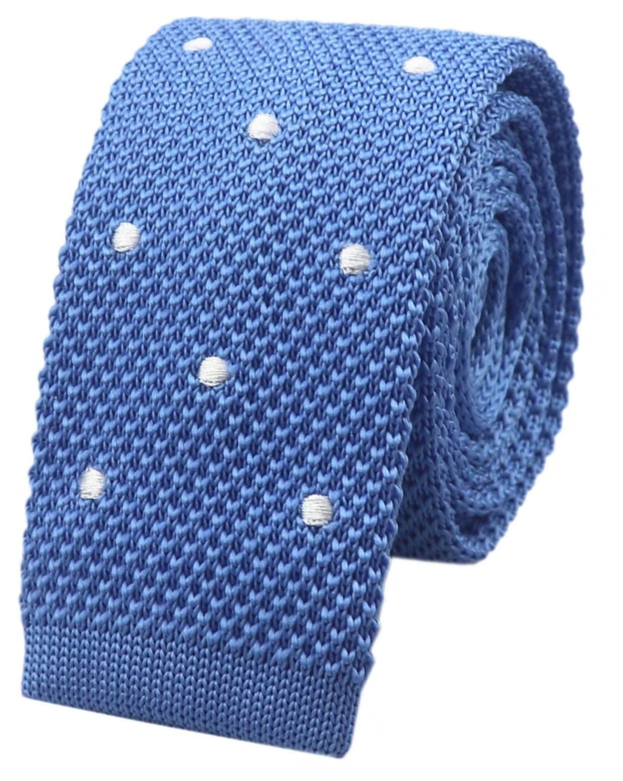 ElfevesMen's Solid Color Knit Tie Skinny Formal Flat-end Smart Sock Neckties