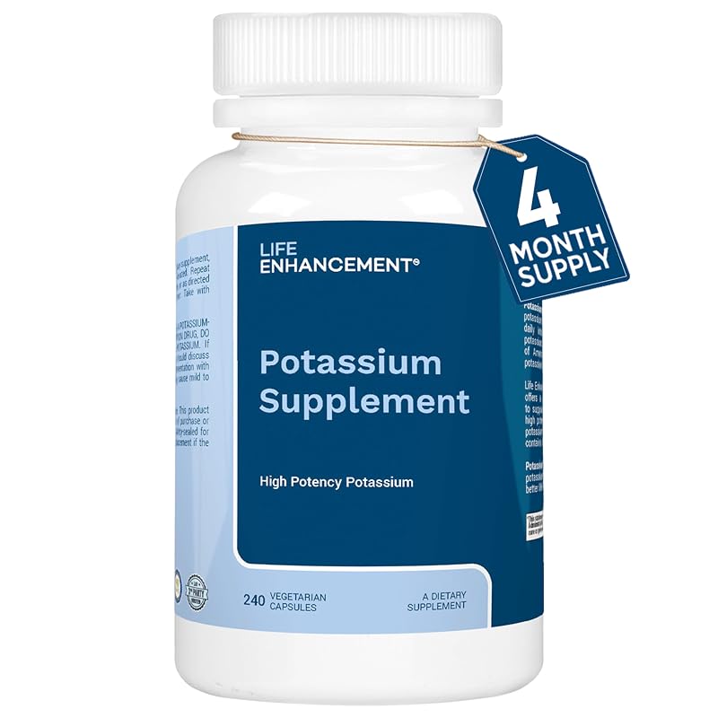 Life Enhancement Suplemento de potássio com bicarbonato de potássio 1020 mg 240 cápsulas