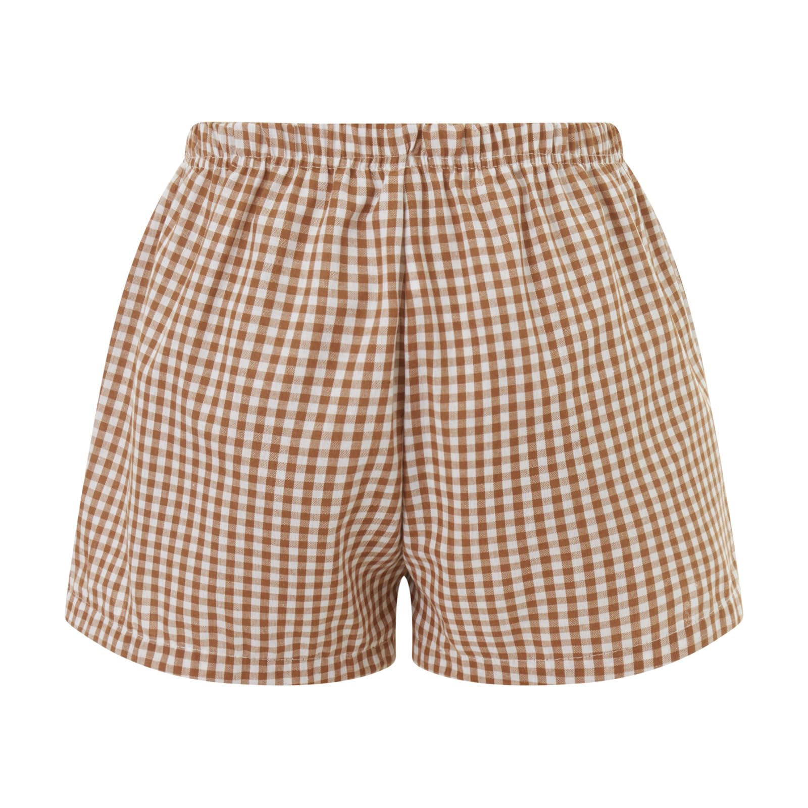 Short De Pyjama Femme à Carreaux - Taille élastique Avec Bouton - Léger Et Confortable Pour L'été