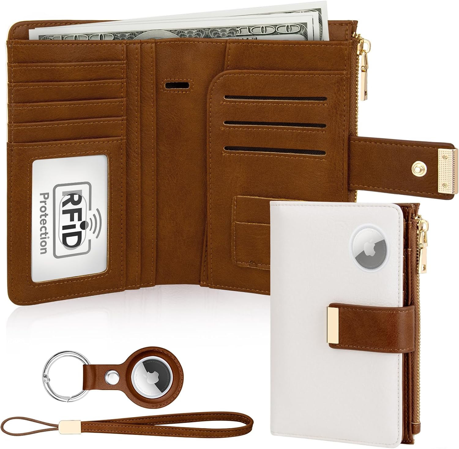 HUANLANG Passport Holder with Airtag for Women/Men, Airtag