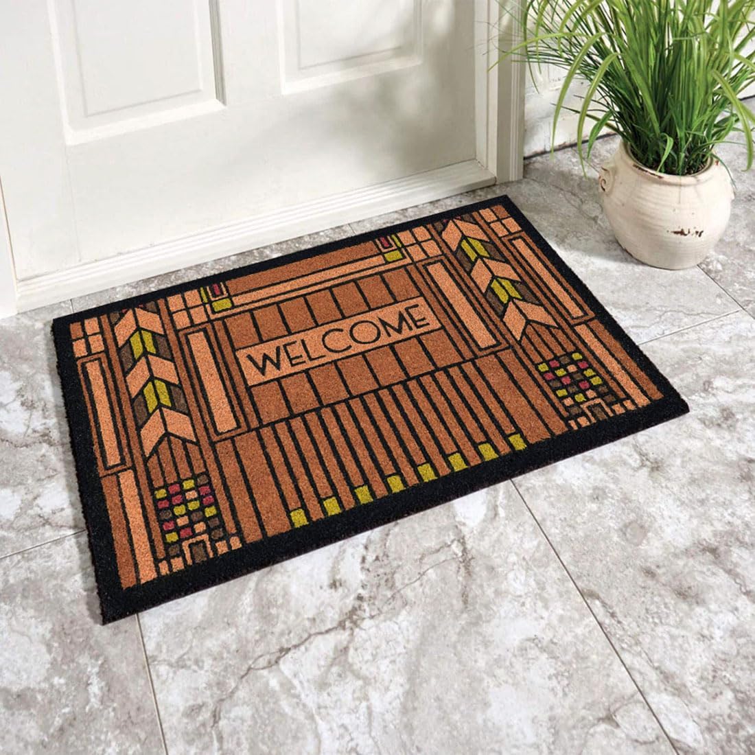Uni-Art Frank Lloyd Wright Dana Art Glass Welcome Doormat
