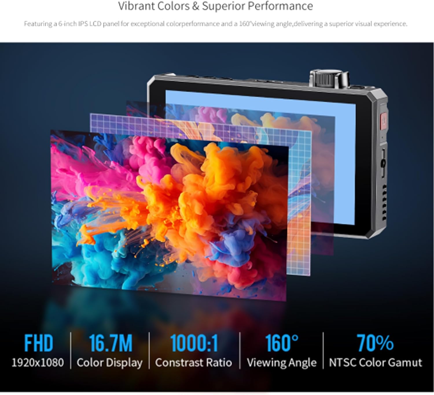 FEELWORLD SC6 6 Inch SDI Monitor 1500nits High Bright 1920x1080 IPS 9:16 Touch Screen Knob Control Aluminium Monitor with 3G SDI 4K HDMI Input Output HDR 3D LUT Built-in Fan