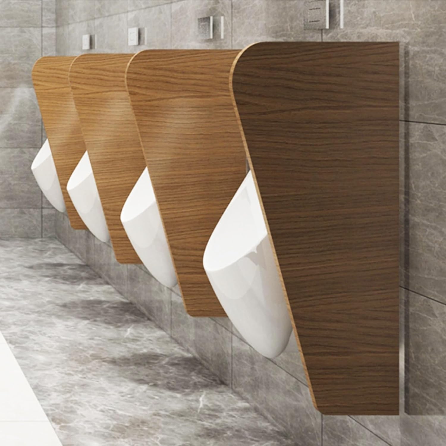 Toilet Urinal Partition, Wall-mounted Men's Urinal Divider, Adult Urinal Privacy Baffle, Public Restroom Waterproof Urinal Privacy, for Schools/Shopping Malls/Public Places (Color : Brown, Size : 1p