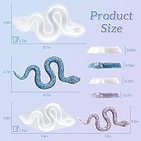 Vista 4 de LET'S RESIN 2Pcs Snake Resin Molds, Flexible 3D Snake Silicone Molds(Large & Small), Effortless Demolding Animal Epoxy Molds for DIY Art, Home