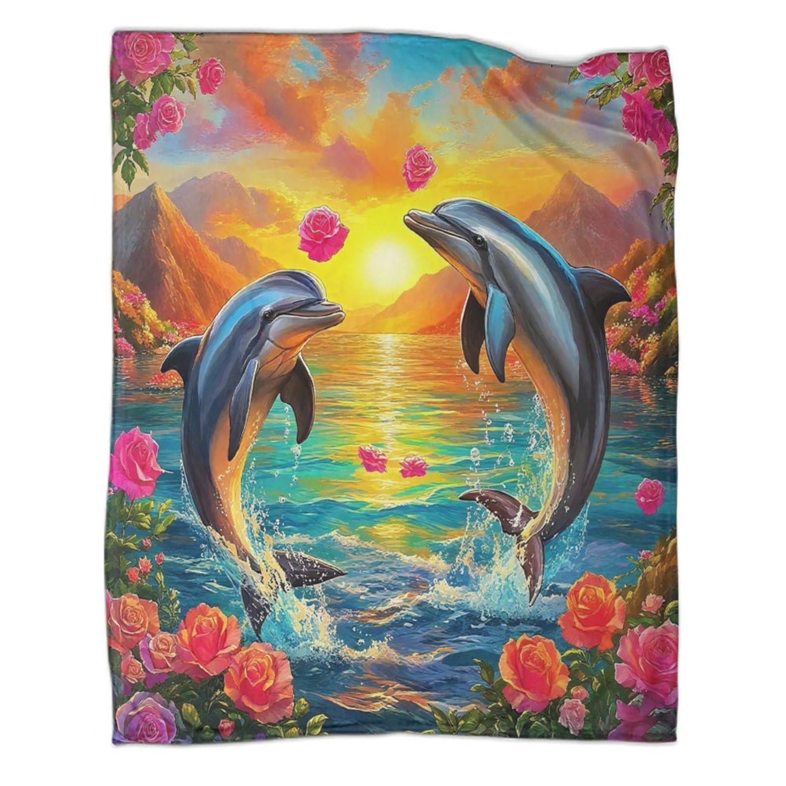 Couverture jetable en flanelle dauphin anti-froid pour literie toutes saisons