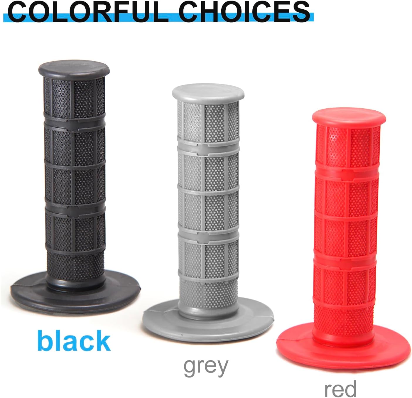 7/8" Motorcycle Hand Grips Dirt Bike Grips for CRF YZF WRF KXF KLX Pit-Bike, Soft Rubber Hand Handlebar Grip,Black