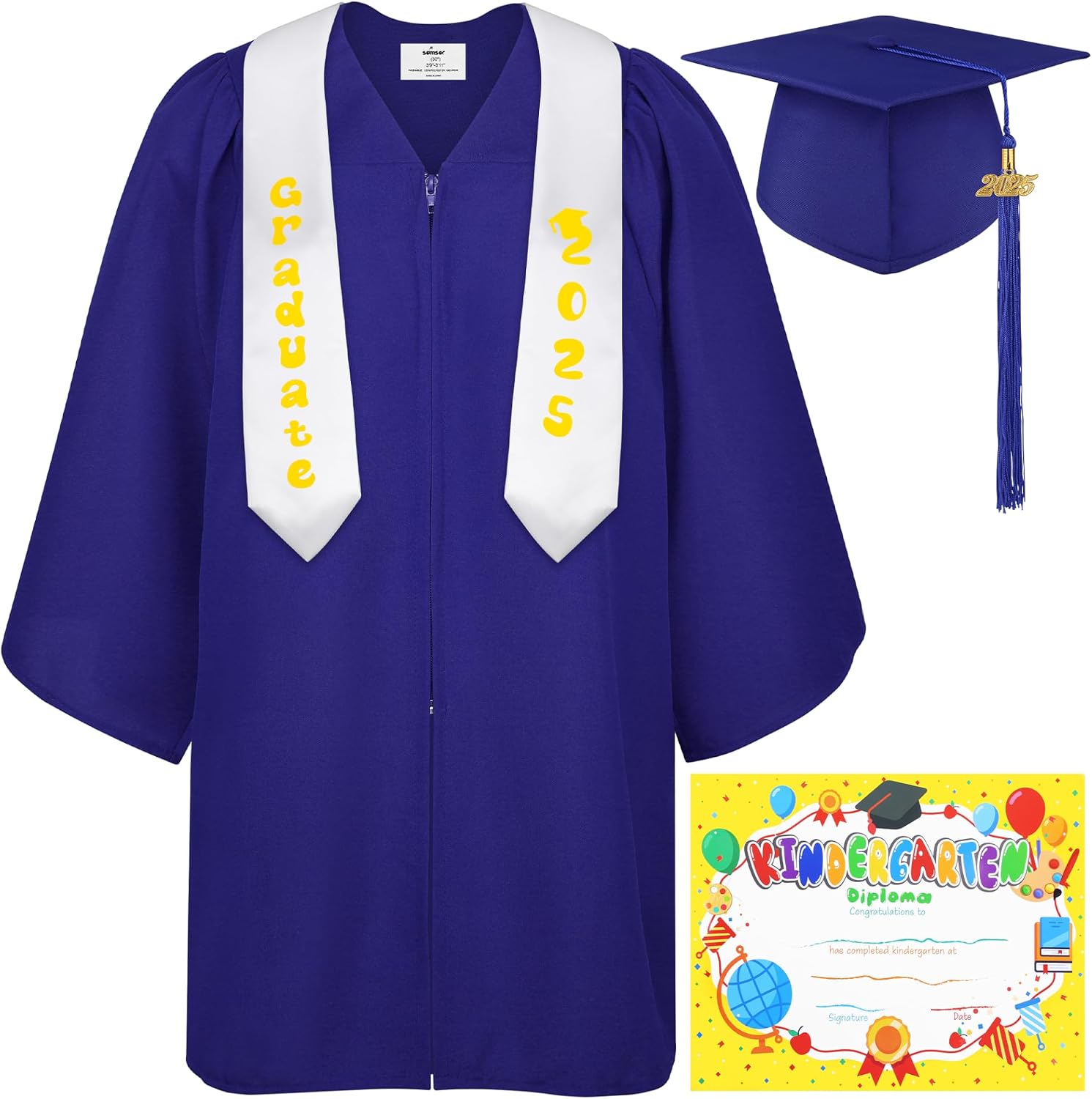 SOMSOC 5 Pack 2025 Matte Preschool Kindergarten Graduation Gown Cap ...