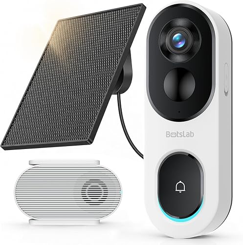 Sonnette sans Fil Exterieur Etanche 2K avec Panneau Sola BOTSLAB