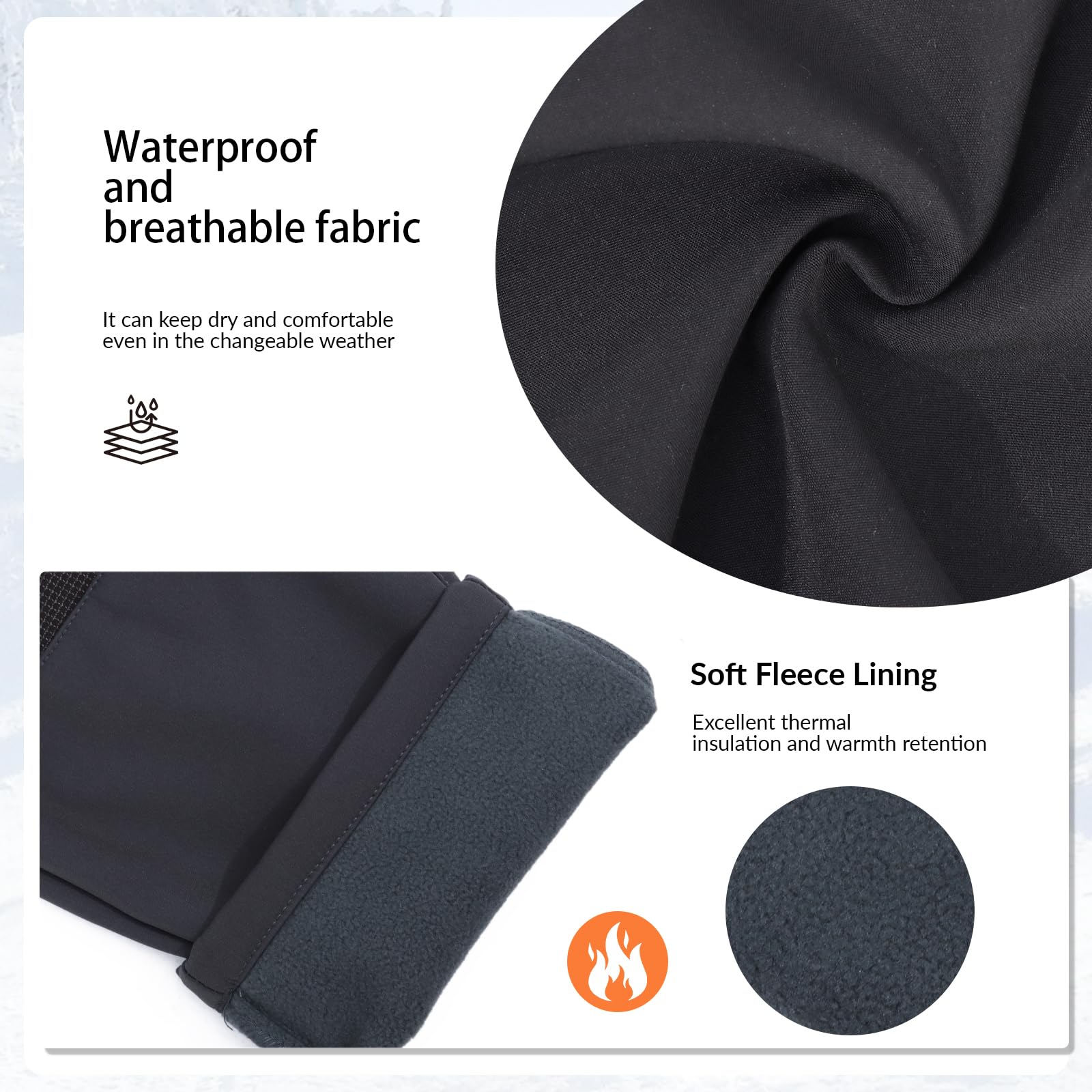 SUKUTU Pantalones de esquí de Invierno Impermeables y Cortavientos para niños, para niños y niñas, Talla Grande, Pantalones de montaña con Forro Polar y cinturón.