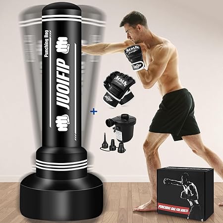 Heavy Punching Bag with Stand Adults Teens, 70 Freestanding Punching Bag with Boxing Gloves and Electric Air Pump, Women Men Standing Inflatable Boxing Bag for Training MMA Thai Fitness Heavy Punching Bag with Stand Adults Teens, 70" Freestanding Punching Bag with Boxing Gloves and Electric Air Pump, Women Men Standing Inflatable Boxing Bag for Training MMA Thai Fitness