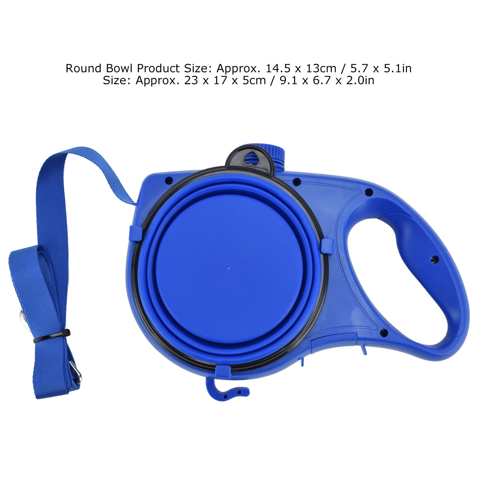 Correa de Perro Multifunción Portátil, Correa para Mascotas con Cuenco de Agua Plegable, Adecuada para Perros Pequeños y Medianos (9,1 x 6,7 x 2,0 Pulgadas)(Azul)