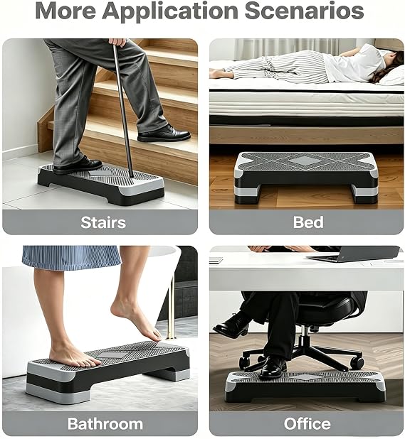 3-Level Adjustable Aerobic Step Platform 10/15/20cm, Non-Slip Fitness Stepper 250KG Load, Home Gym Exercise Step Board for Cardio, Yoga, Workout, Multi-Use Home Office Stepper