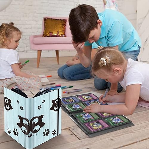 Miniatura 3 de Carpeta para tarjetas coleccionables de 4 bolsillos, 160 tarjetas, libro con banda elástica que se adapta a la mayoría de tarjetas de tamaño