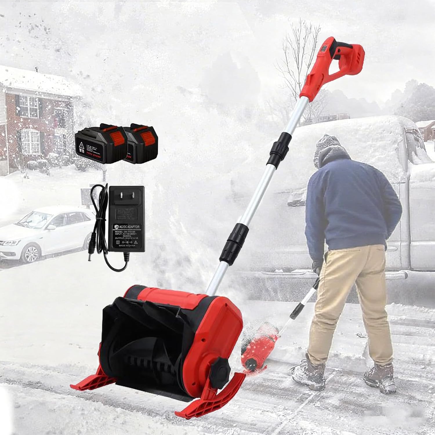 Electric Snow Blower with 20V 4.0Ah Battery & 1200W Motor, Cordless Snow Shovel, 32CM Clearing Width Snow Removal Tool for Driveway and Doorstep