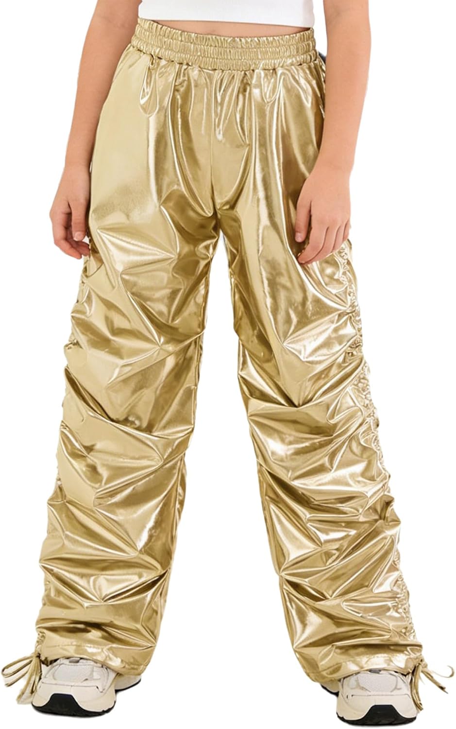 Shinsto Boys Metallic Dance Pants Hip Hop Joggers Streetwear Cha-cha Competitions Performance Wear