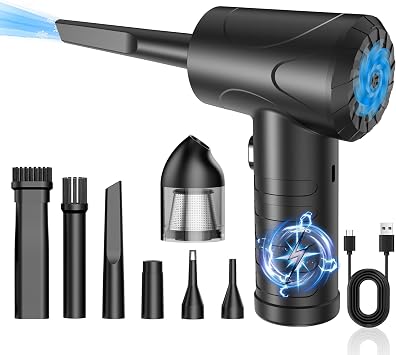 KTELI Handheld Car Vacuum Cleaner, 9000Pa Vacuum Cleaner and Air Duster, 68W High Power Wet and Dry Handheld Car Vacuum Cleaner with LED Light and Multi-Nozzles for Car, Home, Office, Pet Color J