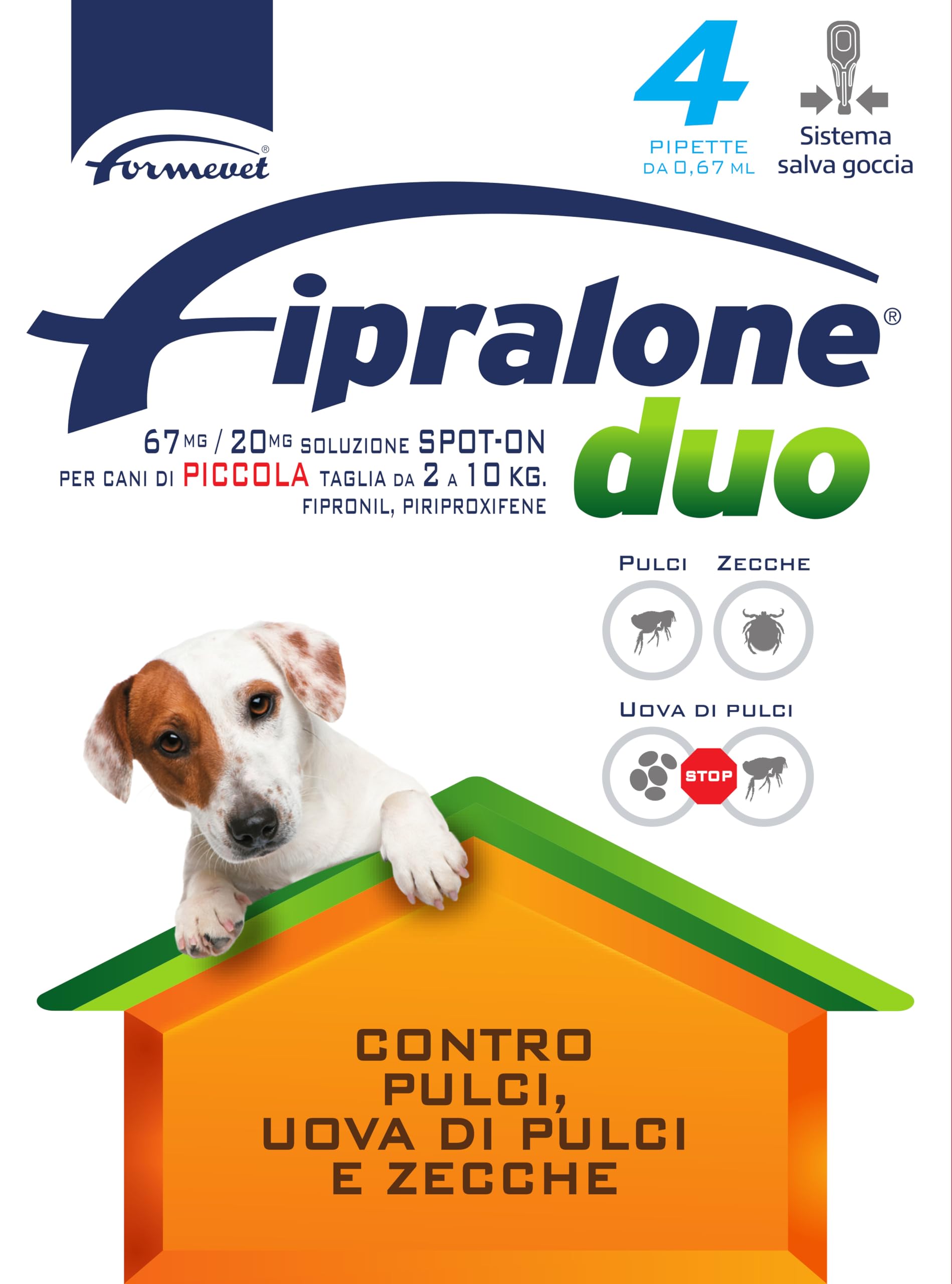 fipralone Duo pour chiens de petite taille de 2 à 10 kg Fipronil, piriproxifene