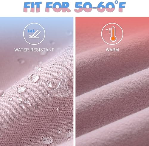 Miniatura 4 de baleaf Leggings con forro polar para niñas, repelentes al agua, cintura alta, pantalones atléticos cálidos para invierno, senderismo, correr, yoga