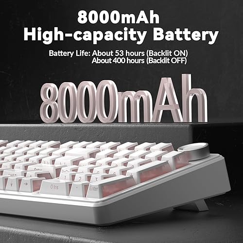 Miniatura 9 de AULA Teclado mecánico inalámbrico F99 Pro, versión silenciosa, BT5.02.4GHzUSB-C, teclado personalizado intercambiable en caliente, estructura de