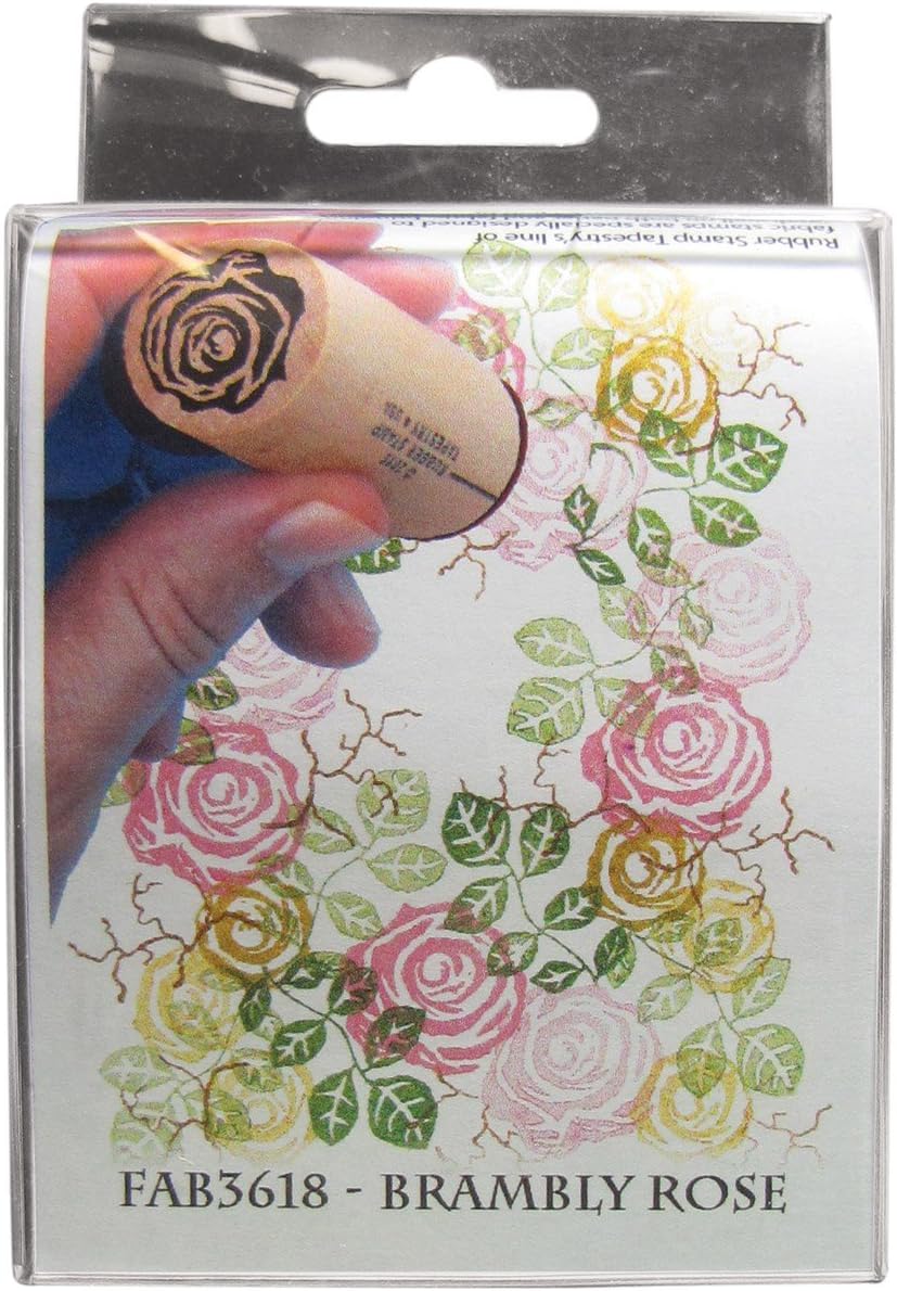 Rubber Stamp Tapestry Mounted Rubber Fabric Stamp Set 4/Pkg Brambly Rose