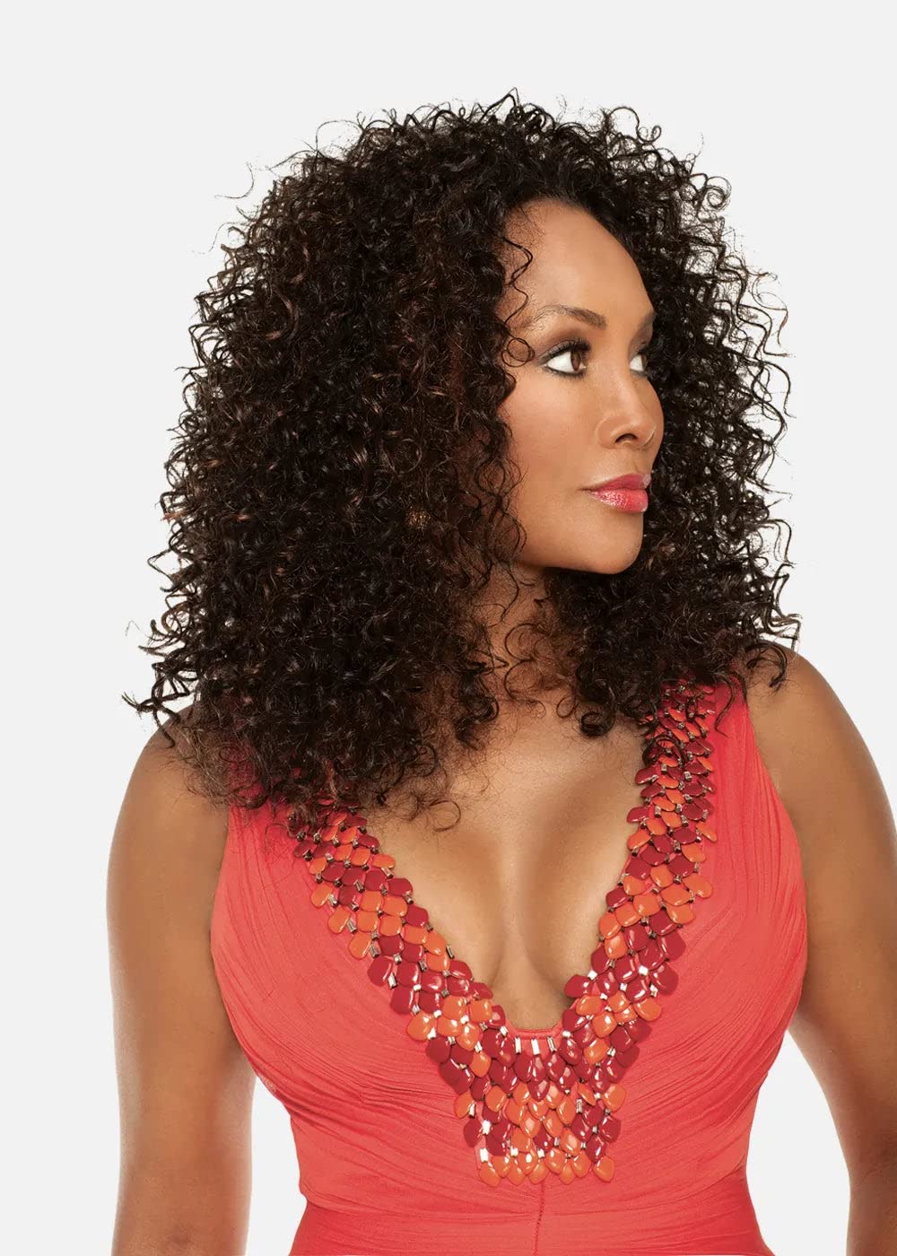 VIVICA A FOX Specialty Collection Synthetic Half Wig - HW-KARA (# P4/27/30 - Light Brown/Blonde/Medium Brown Red)