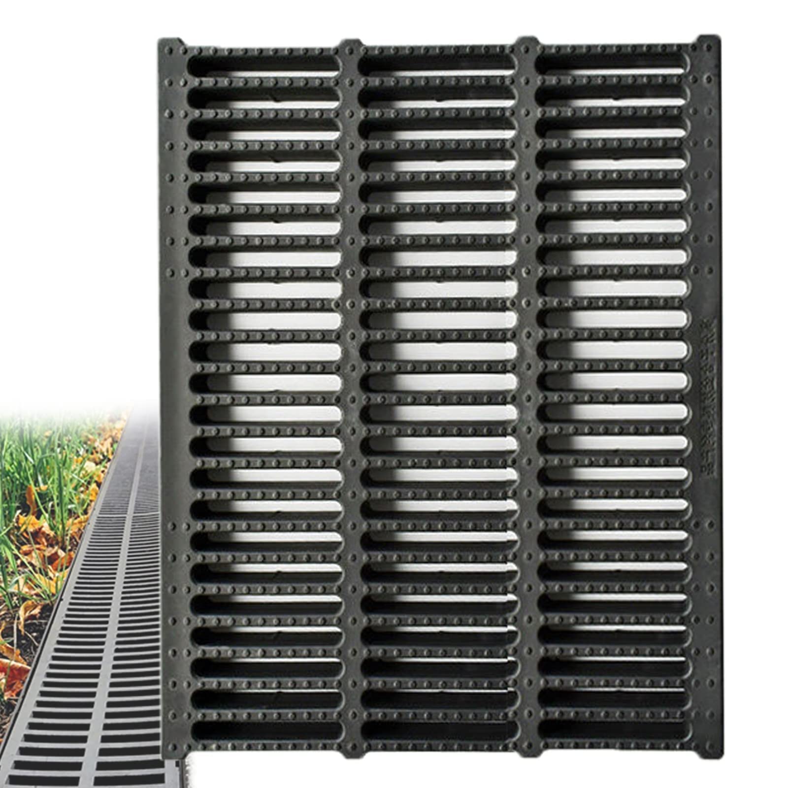 Earnmore Outdoor Drainage Grille, Drainage Grill, Drainage Systems, Outdoor Channel, Terrace Chain, Garden Grills, for Yard, Road, Park, 50 x 35 x 5 cm (19.7 x 13.8 x 1.96 inches)