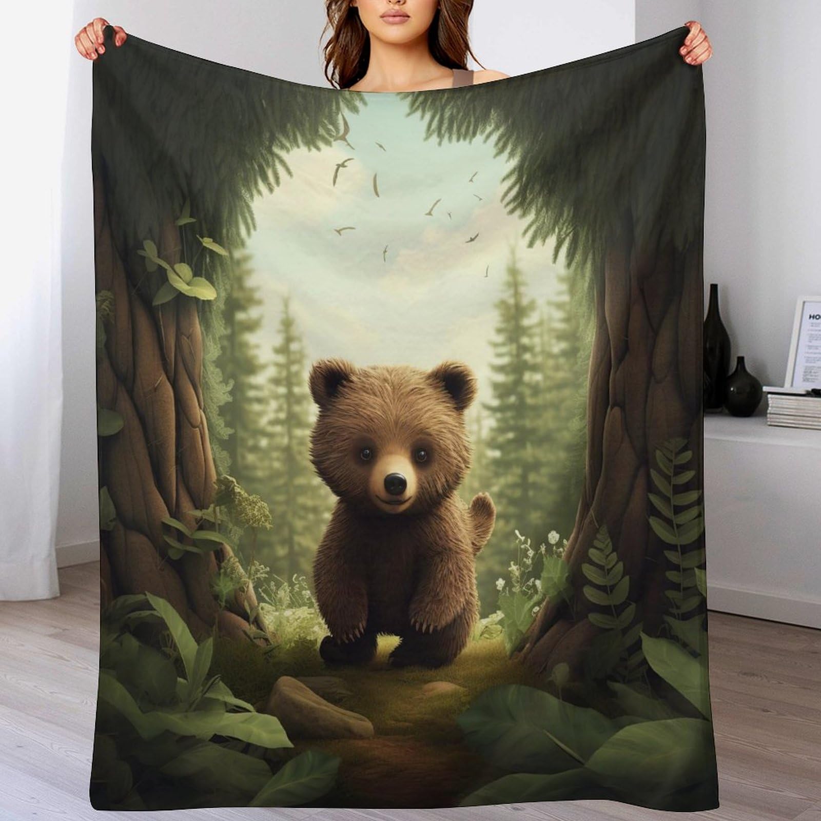 Plaid polaire ours pour soirées cocooning et voyage en voiture