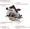 Einhell Professional Cordless Circular Saw TP-CS 18/190 Li BL-Solo Power X-Change (18V, Ø190 mm Saw Blade, Coal-Free, 65 mm Cutting Depth, Tool-Free Adjustment, Battery Not Included) - 4331210
