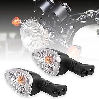 Turn Signal Lights (Left and Right), Pair of Direction Indicator Lamp, Motorcycle Refit Turn Signal Lights for F650GS, F800GS, F800R, R1200GS (transparency)
