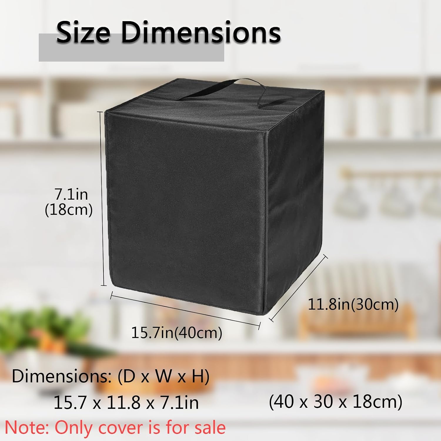 Dust Cover for OVENTE 2 Liter Deep Fryer, Heavy Duty Heat-Resistant Waterproof Nylon Fabric Protective Deep Fryer Cover Case Compatible with OVENTE 2 Liter Electric Deep Fryer FDM2201BR (Black)
