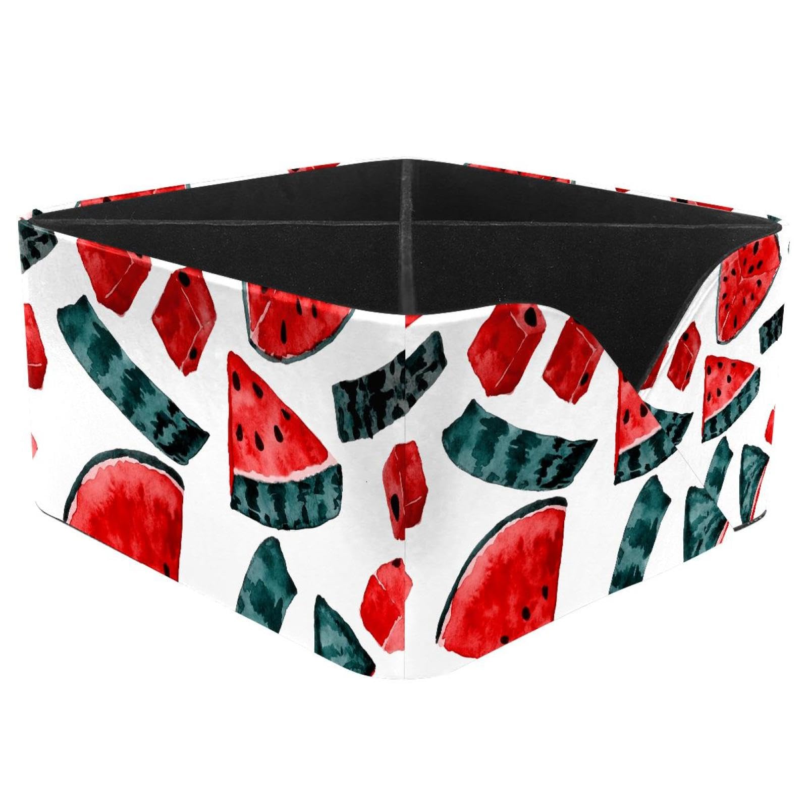 KengjuTesu Watercolor Watermelon Slices Pattern Desktop Organizer Pen Holder, Rectangular Pencil Cup for Office, Study and Makeup Stations