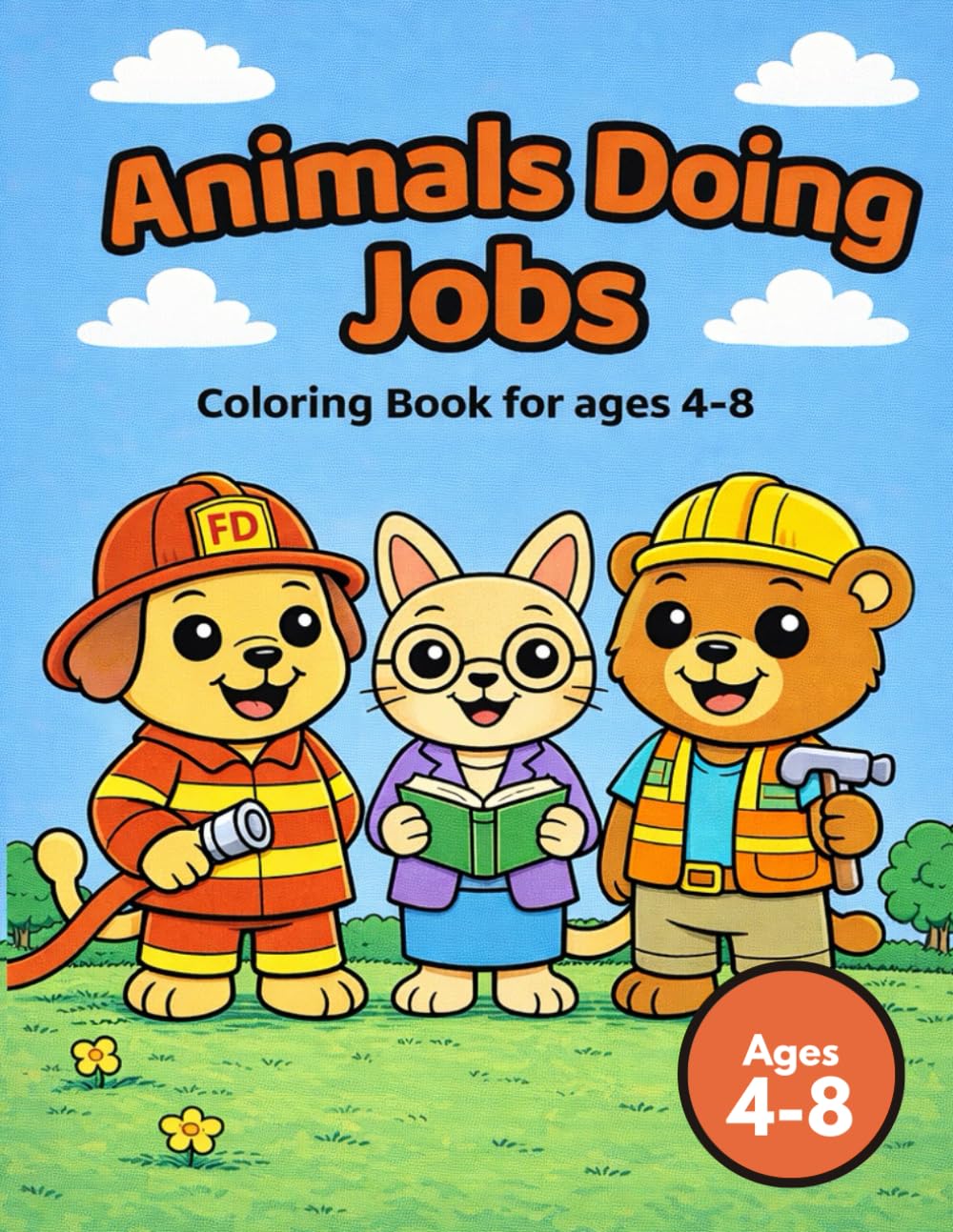 Animals Doing Jobs Coloring Book
