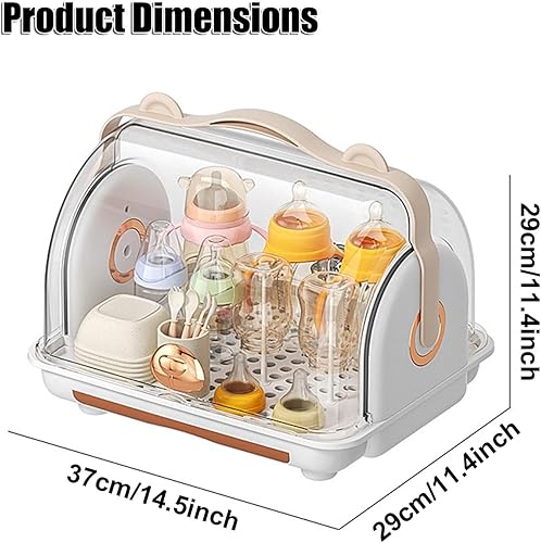 Miniatura 7 de Estante de secado de biberones, estante de secado de biberones con tapa, estante de secado para accesorios de biberones, estante de secado portátil