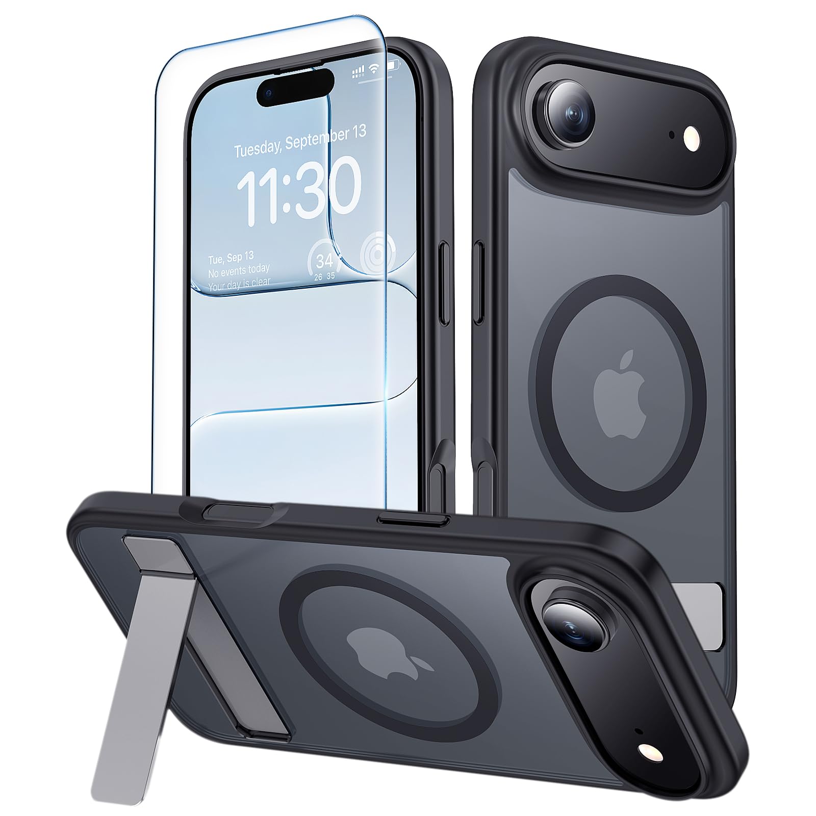 xiwxi iPhone Air Case in black with kickstand and MagSafe ring