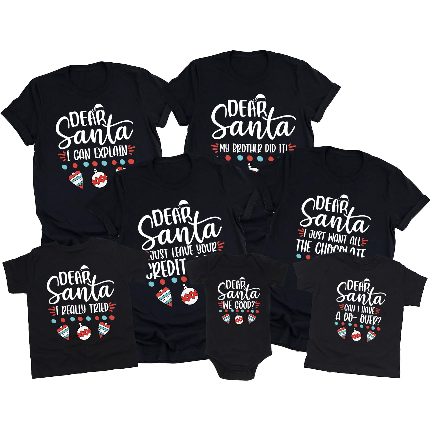 Dear Santa Shirts, Matching Family Christmas Shirts, Funny Holiday Outfits Mom Dad Baby Toddler Kid Sibling, Family Shirts