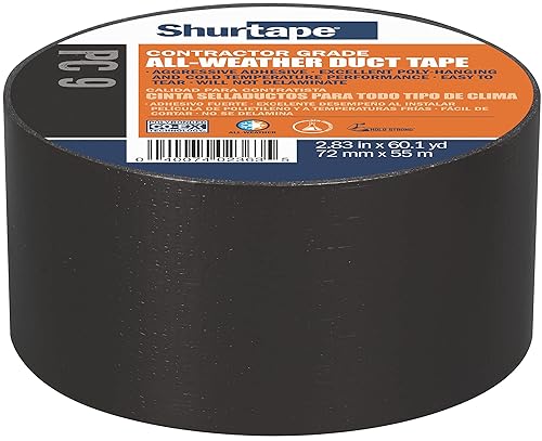 Shurtape 152367 PC 599 - Cinta adhesiva de tela para embalaje sellado reparación impermeabilización y retención de láminas de plástico 2835in x